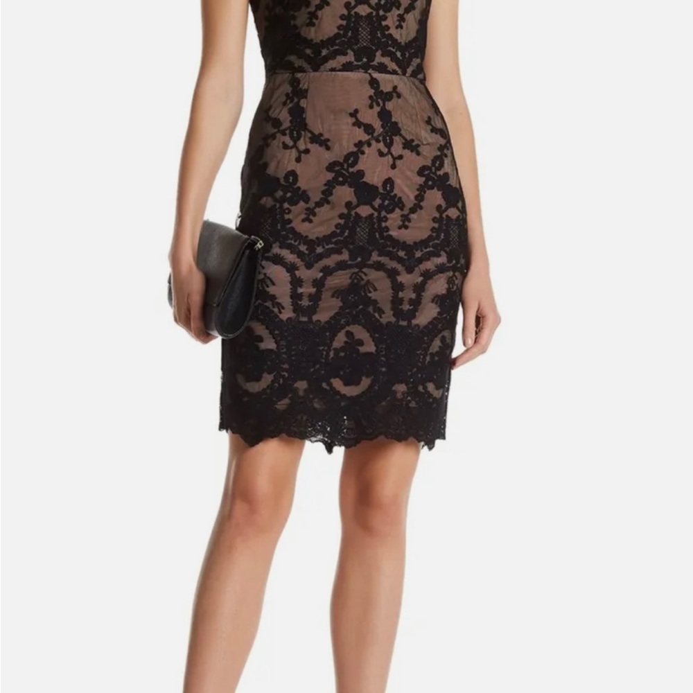 Women black lace dress